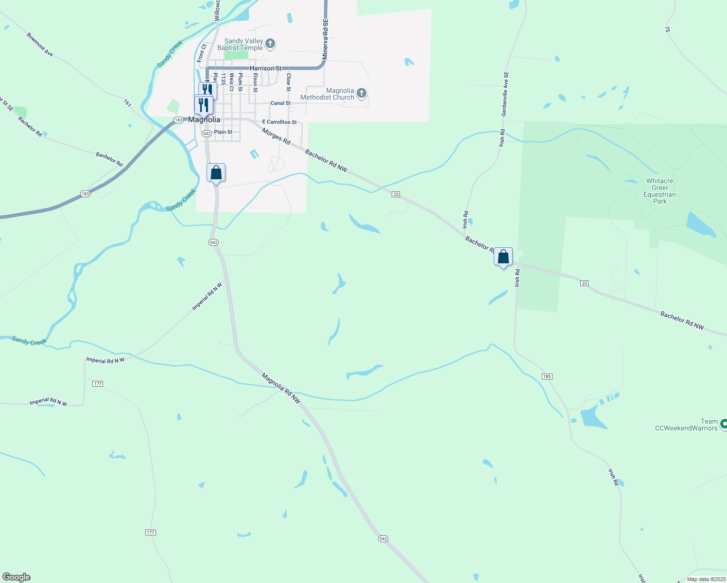 map of restaurants, bars, coffee shops, grocery stores, and more near in Magnolia
