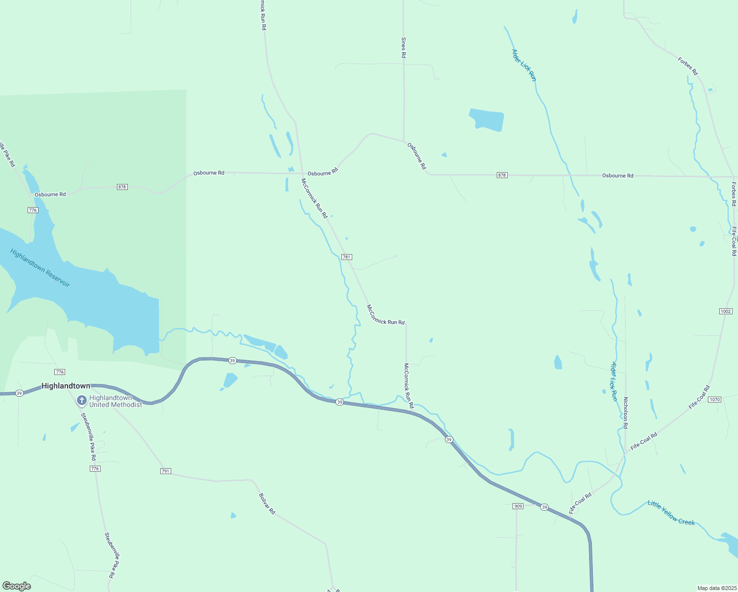 map of restaurants, bars, coffee shops, grocery stores, and more near 18088 McCormick Run Road in Wellsville
