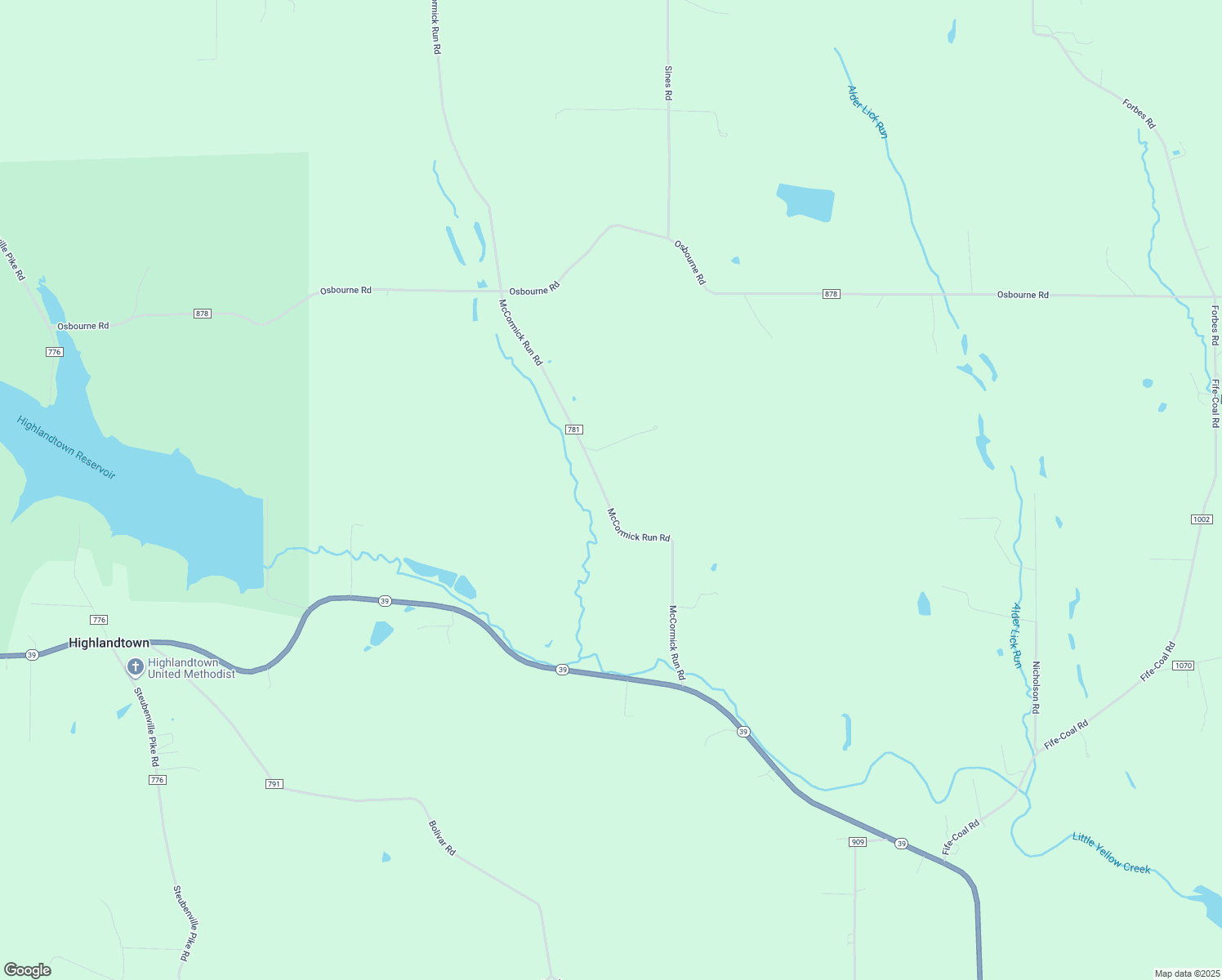 map of restaurants, bars, coffee shops, grocery stores, and more near 18088 McCormick Run Road in Wellsville