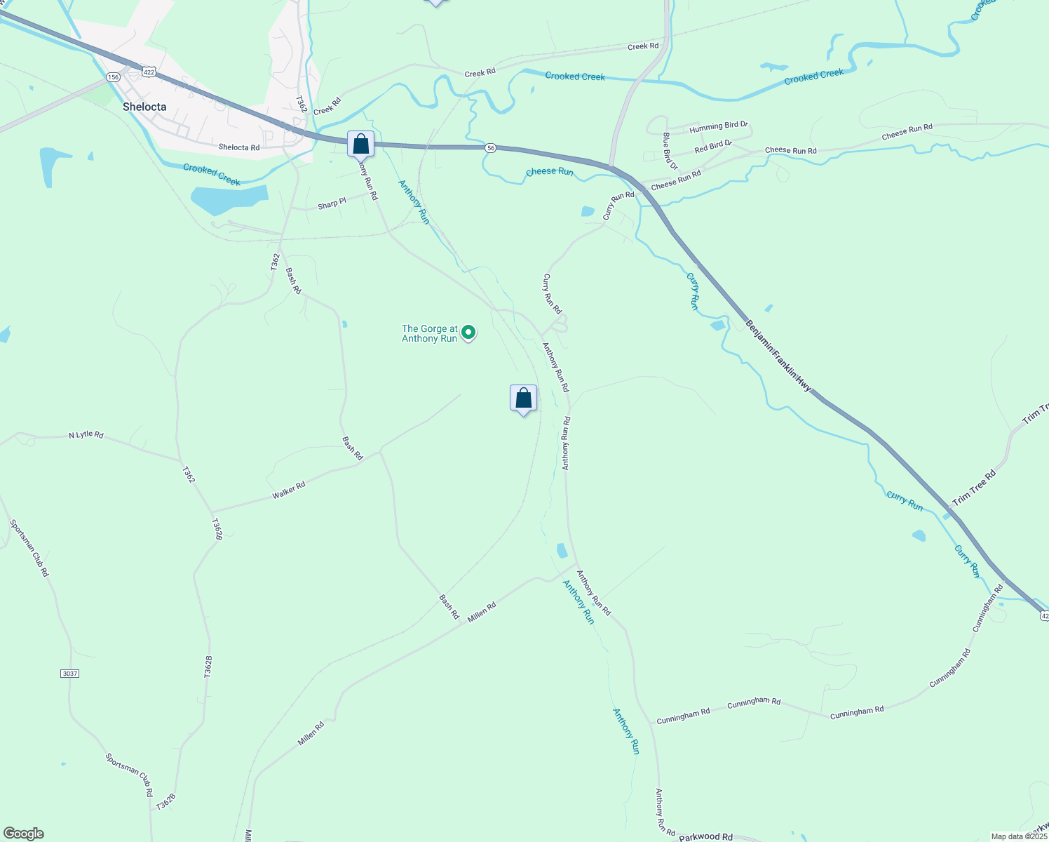 map of restaurants, bars, coffee shops, grocery stores, and more near 1220 Anthony Run Road in Indiana