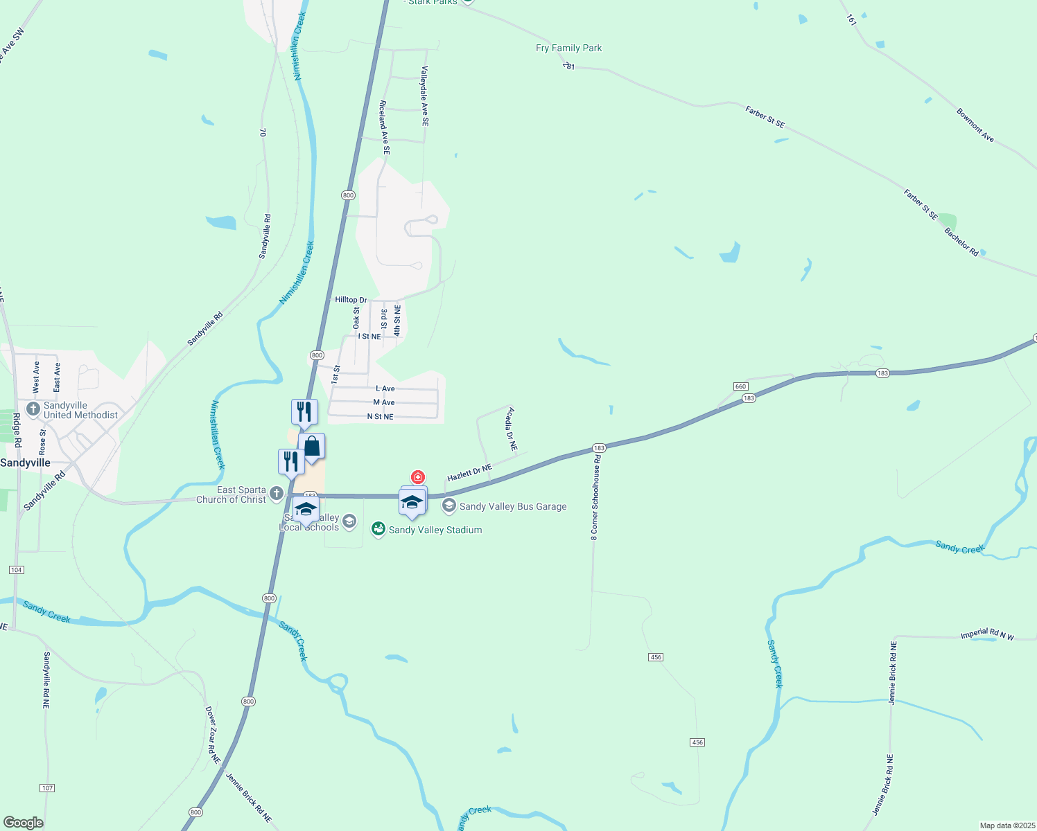 map of restaurants, bars, coffee shops, grocery stores, and more near 11311 Acadia Dr NE in Magnolia