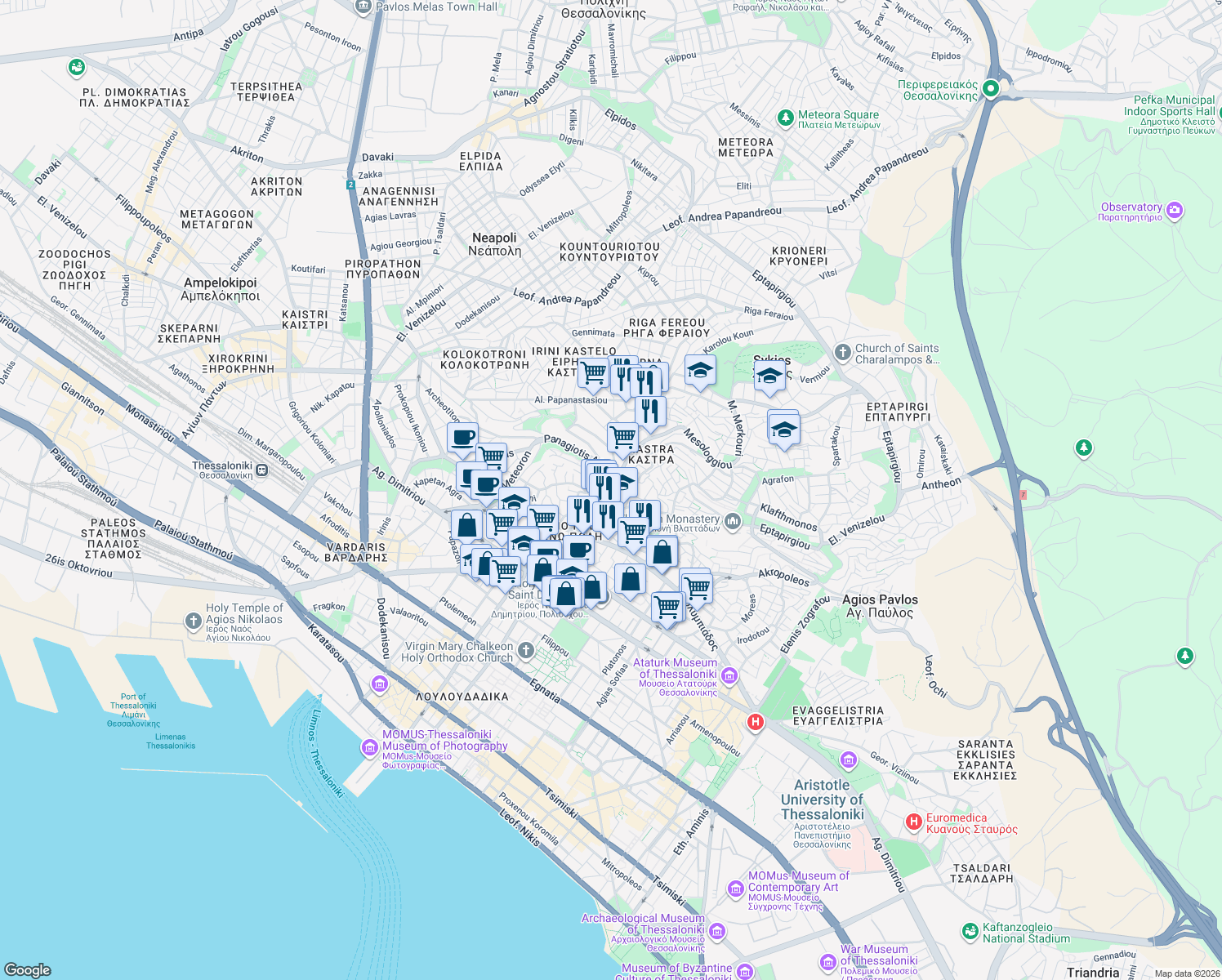 map of restaurants, bars, coffee shops, grocery stores, and more near in Sikies