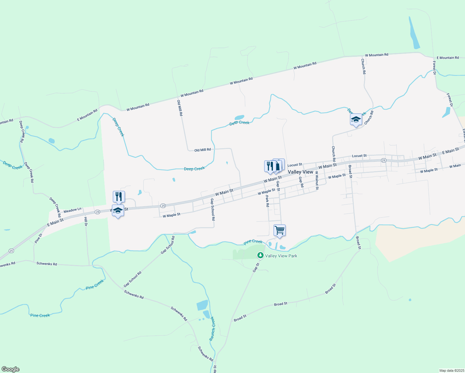 map of restaurants, bars, coffee shops, grocery stores, and more near 1430 Centre Street in Ashland