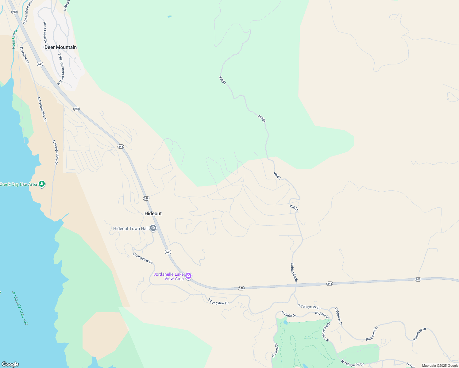 map of restaurants, bars, coffee shops, grocery stores, and more near 1808 East Outlaw Road in Hideout