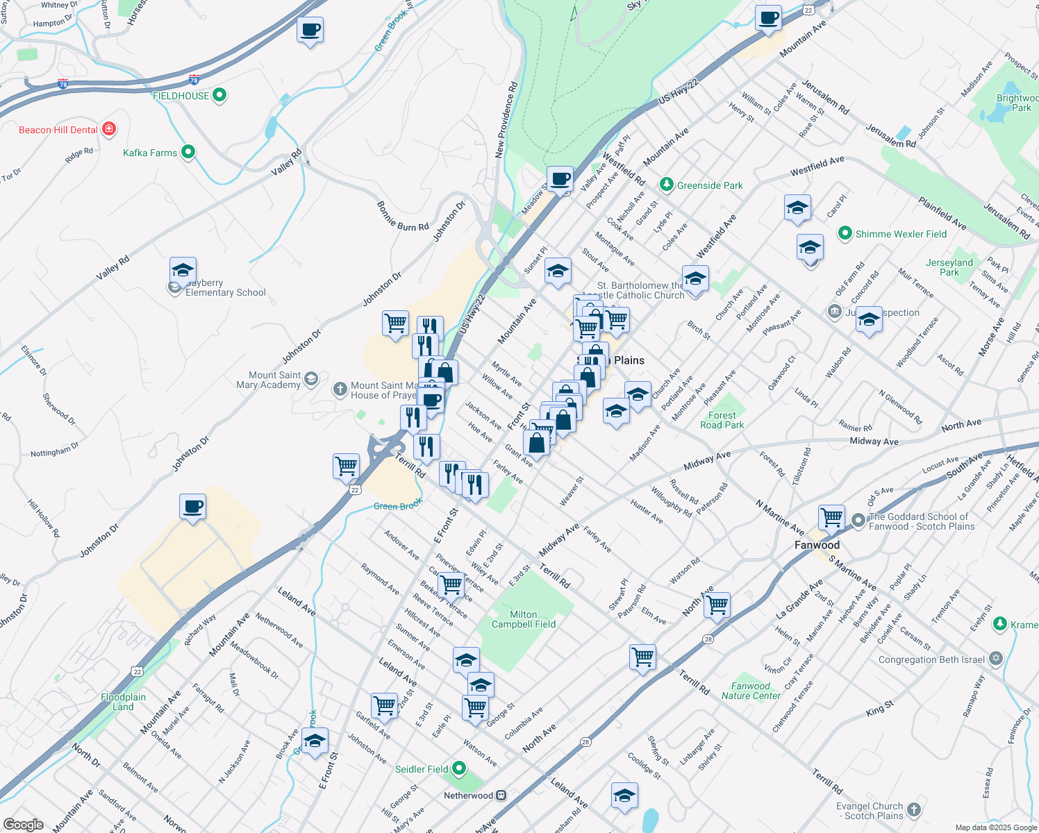 1708 Front Street, Scotch Plains NJ Walk Score