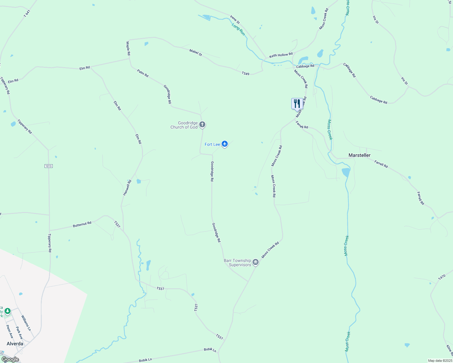 map of restaurants, bars, coffee shops, grocery stores, and more near in BARNESBORO