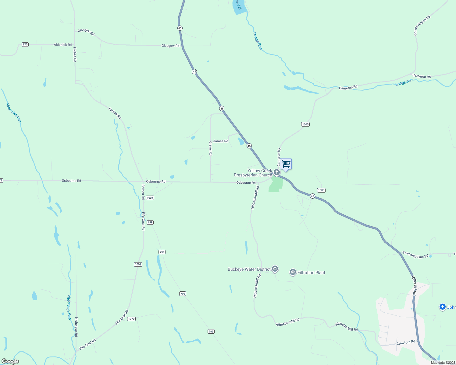 map of restaurants, bars, coffee shops, grocery stores, and more near 43126 Osbourne Road in Wellsville