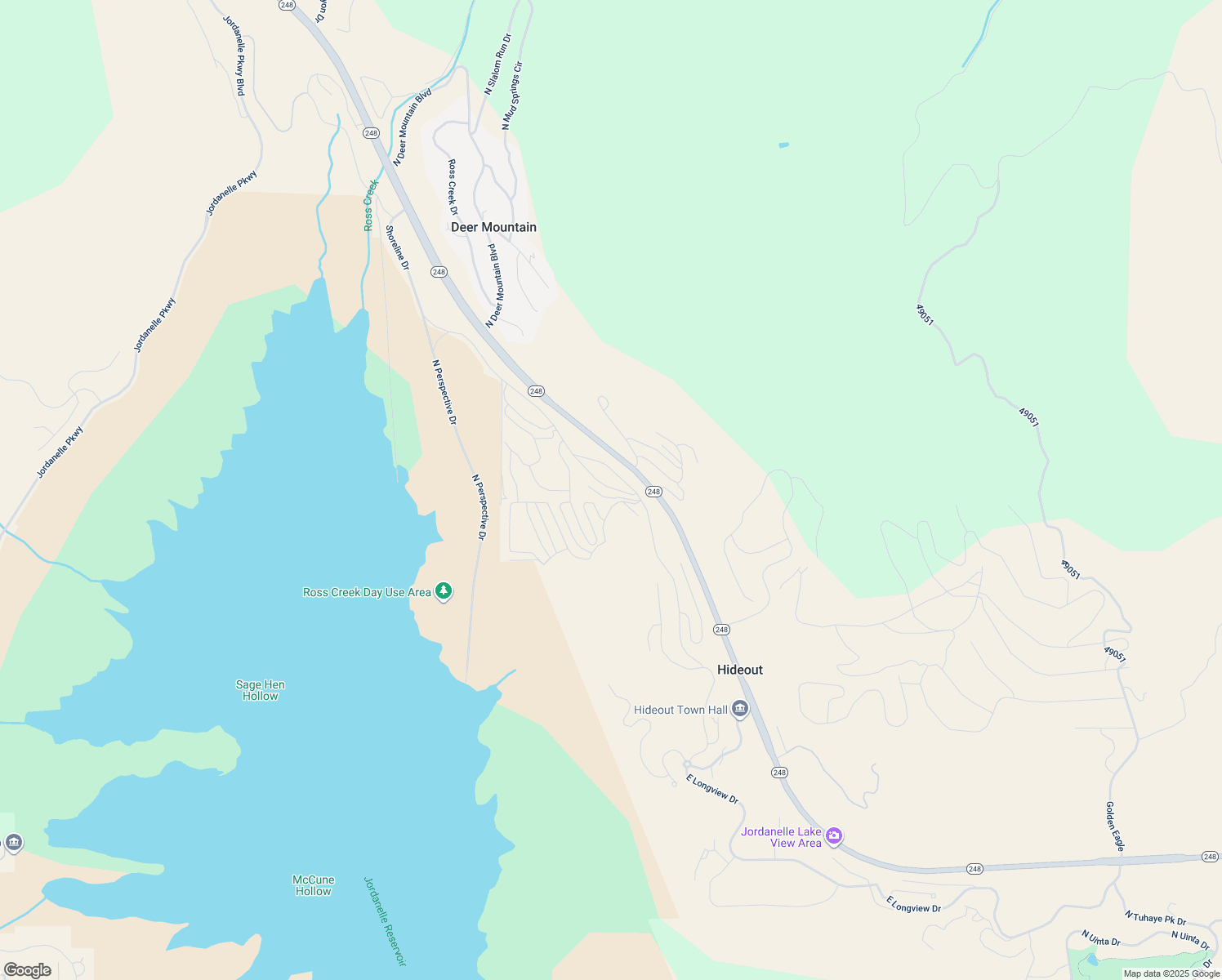 map of restaurants, bars, coffee shops, grocery stores, and more near 678 East Silver Hill Loop in Hideout