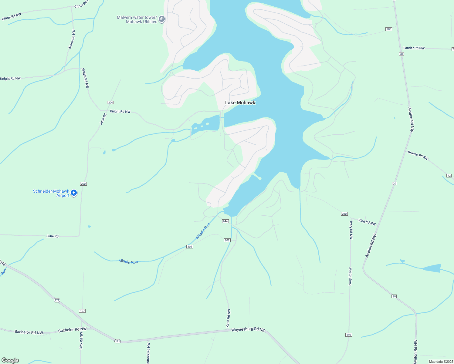 map of restaurants, bars, coffee shops, grocery stores, and more near 575 West Mohawk Drive in Malvern
