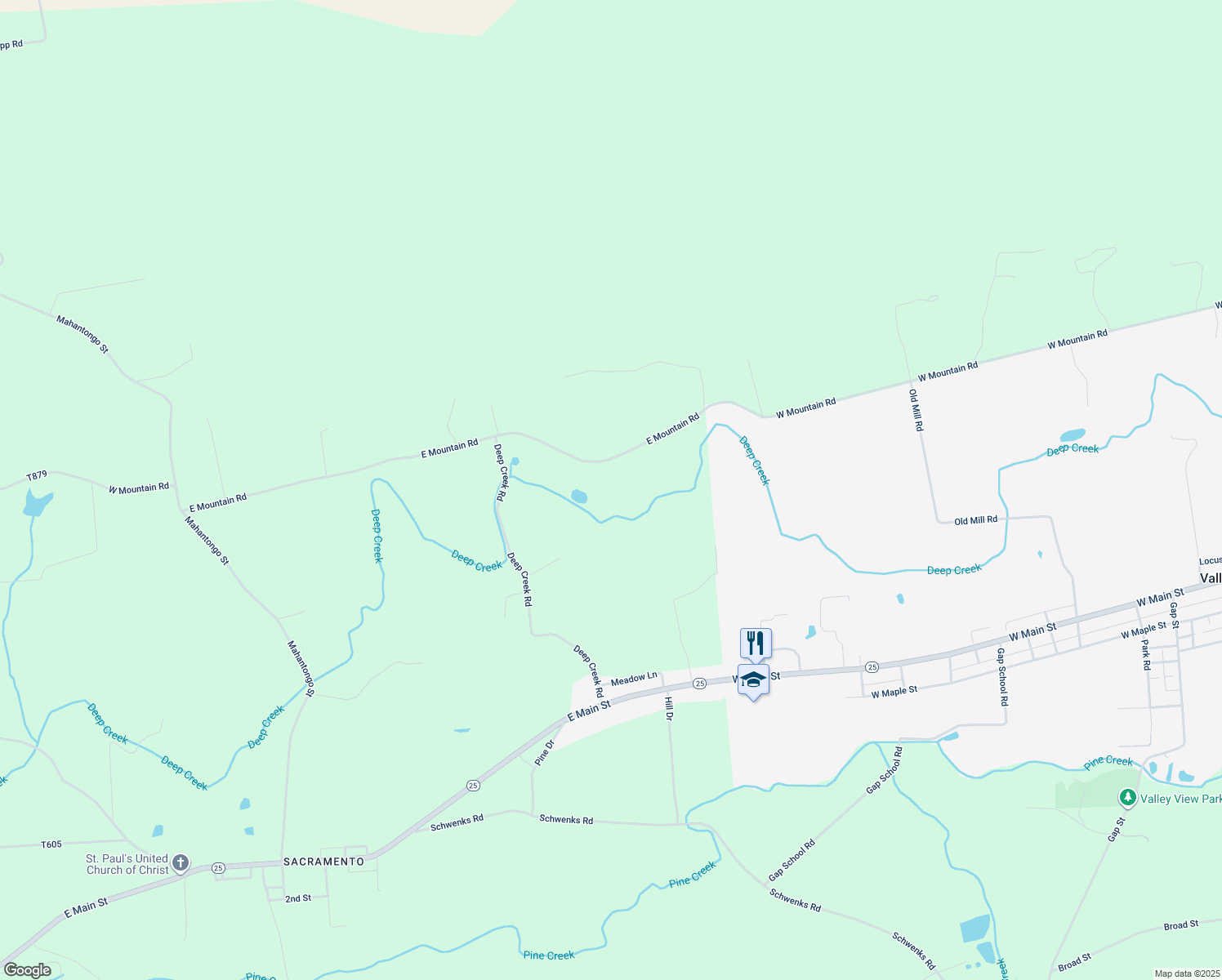 map of restaurants, bars, coffee shops, grocery stores, and more near in Hegins