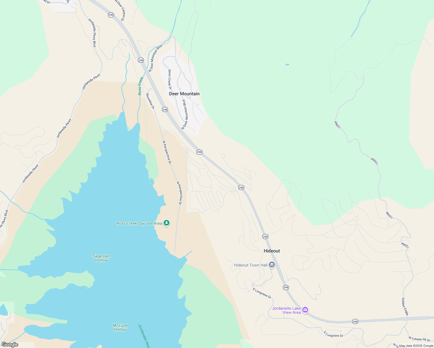 map of restaurants, bars, coffee shops, grocery stores, and more near 11742 North Shoreline Drive in Hideout