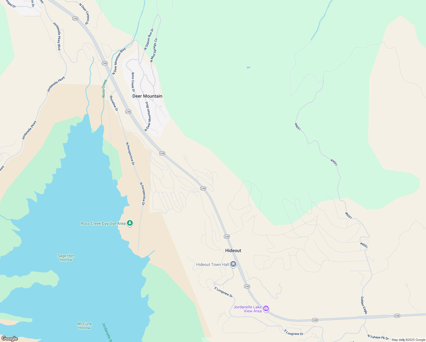 map of restaurants, bars, coffee shops, grocery stores, and more near 881 East Grizzly Draw Court in Hideout