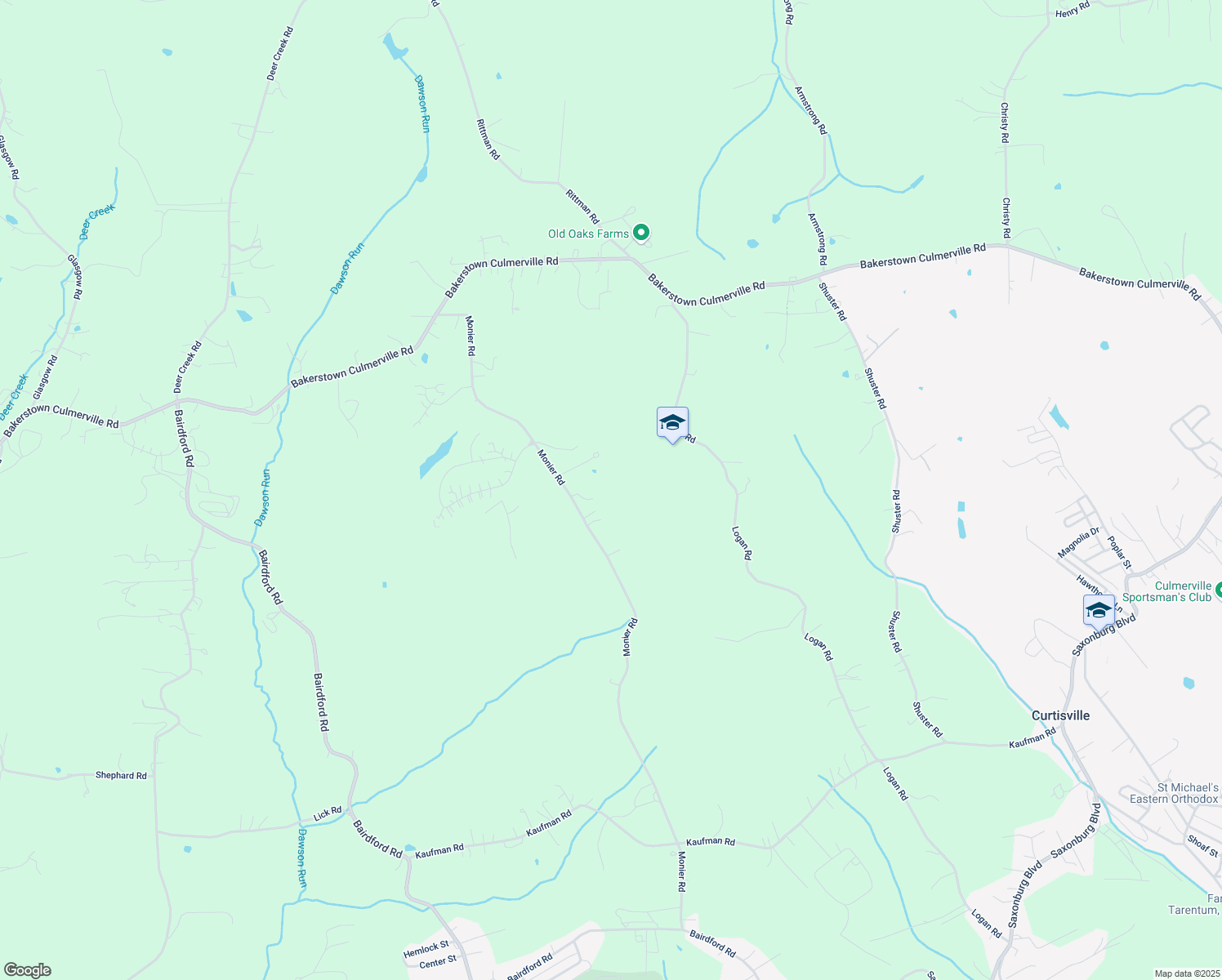 map of restaurants, bars, coffee shops, grocery stores, and more near 258 Monier Road in Gibsonia