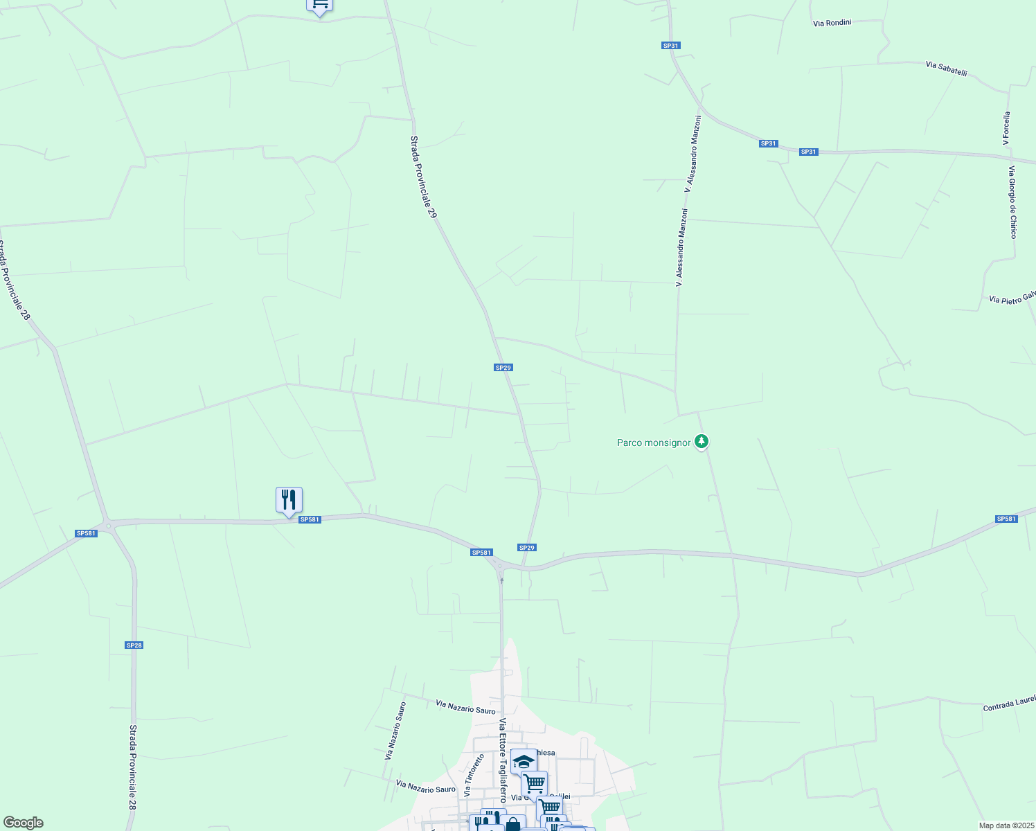 map of restaurants, bars, coffee shops, grocery stores, and more near in Province of Brindisi