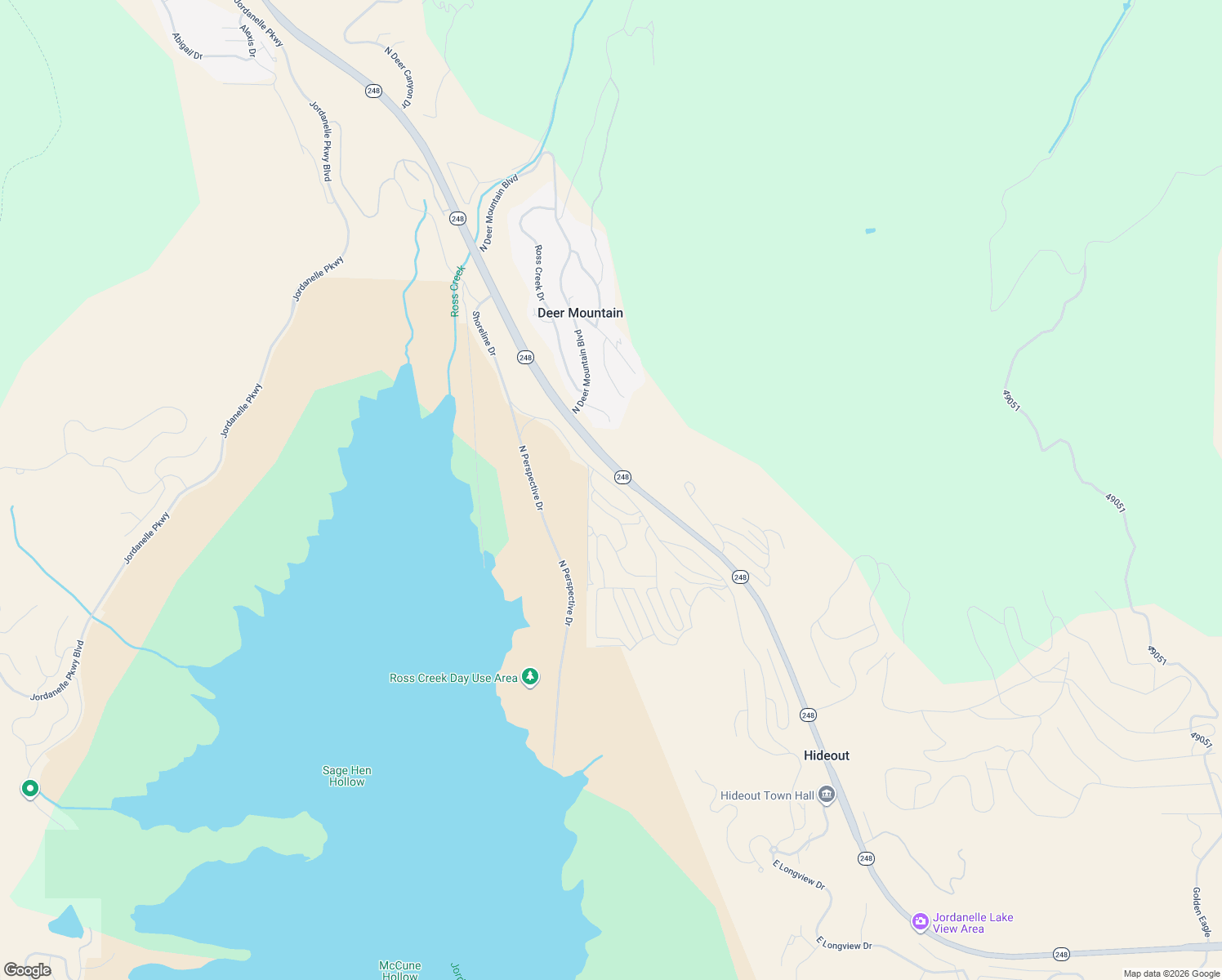 map of restaurants, bars, coffee shops, grocery stores, and more near 337 E. Overlook Loop in Hideout
