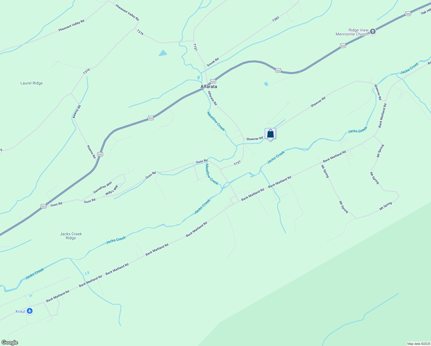 map of restaurants, bars, coffee shops, grocery stores, and more near 746 Guss Road in Lewistown