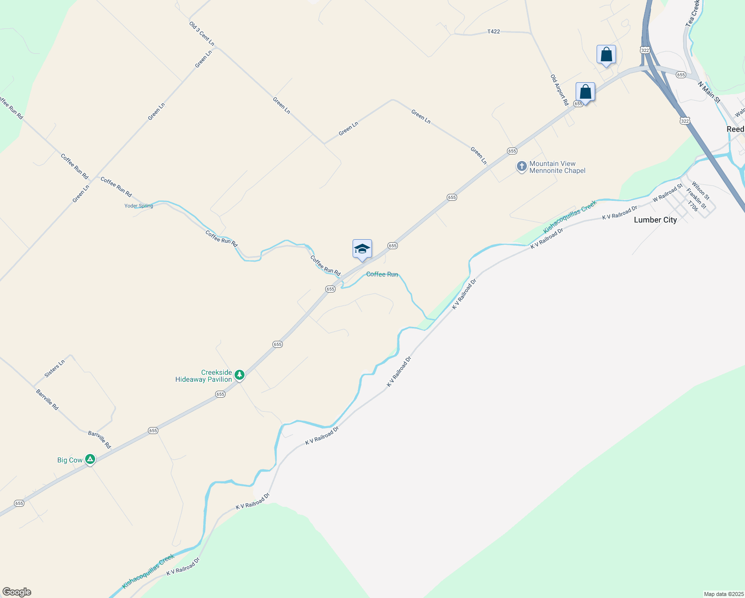 map of restaurants, bars, coffee shops, grocery stores, and more near 144 Cedar Hill Drive in Reedsville