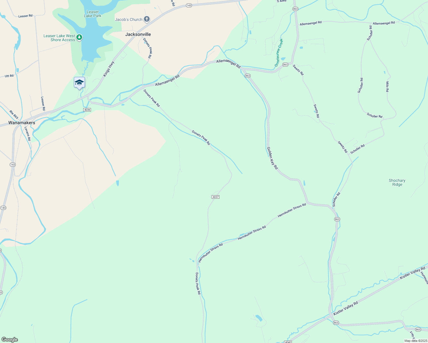 map of restaurants, bars, coffee shops, grocery stores, and more near 6602 Donats Peak Road in New Tripoli