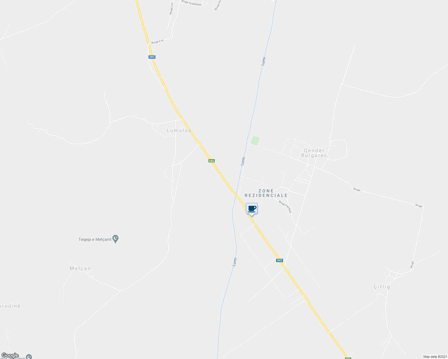 map of restaurants, bars, coffee shops, grocery stores, and more near SH3 in Rrethi i Korçës