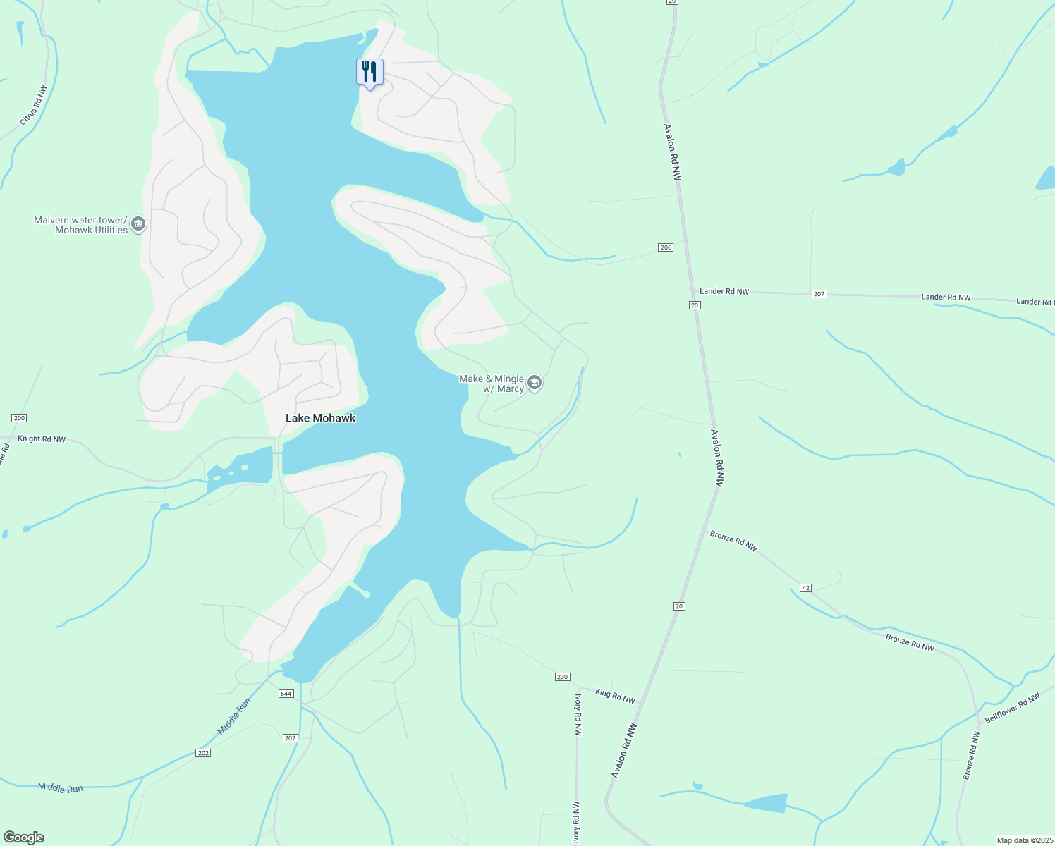 map of restaurants, bars, coffee shops, grocery stores, and more near 273 Cheyenne Trail in Malvern