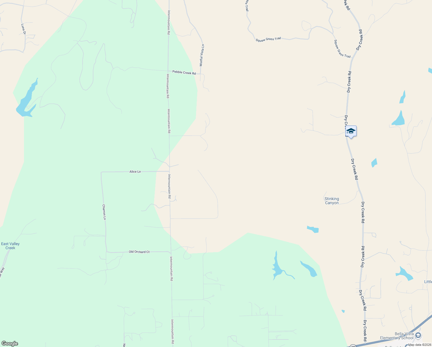 map of restaurants, bars, coffee shops, grocery stores, and more near 21401 Albatross Way in Redding