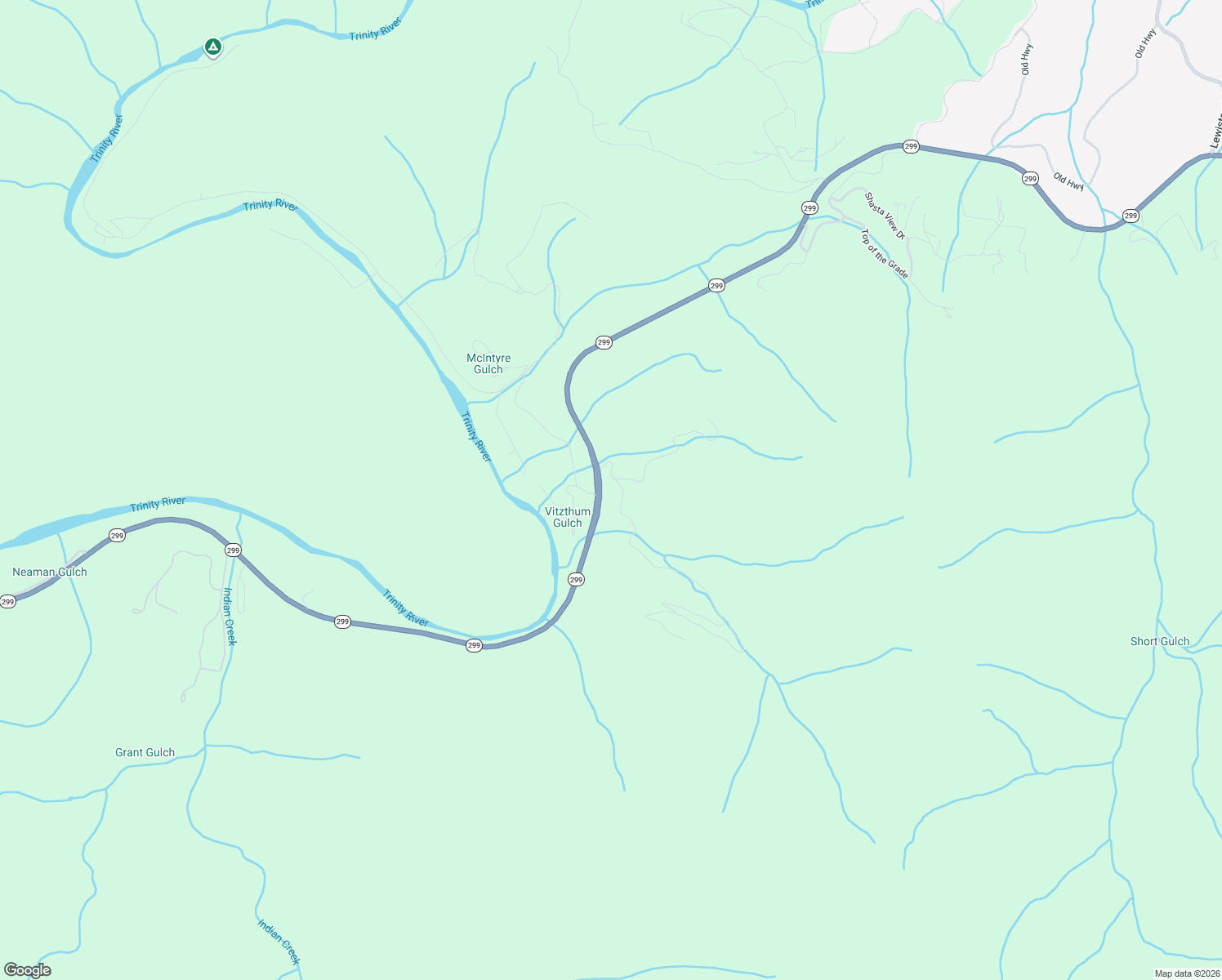 map of restaurants, bars, coffee shops, grocery stores, and more near 151 Vitzthum Gulch Road in Douglas City