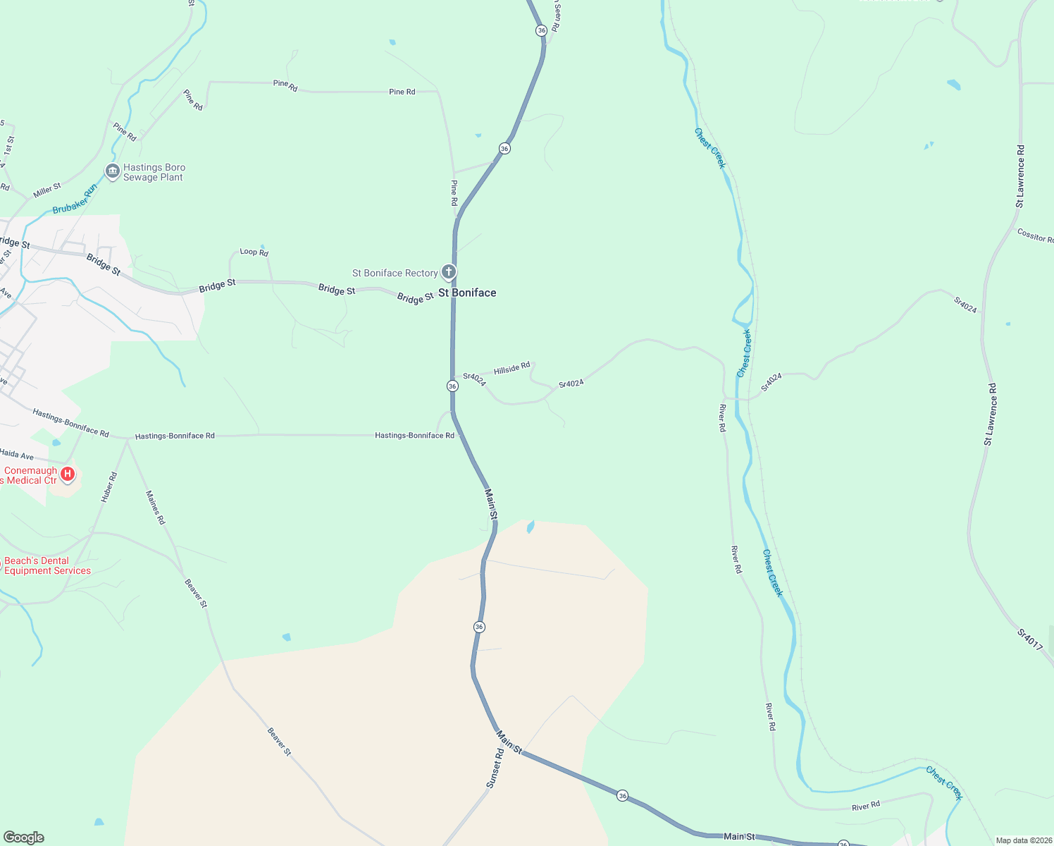 map of restaurants, bars, coffee shops, grocery stores, and more near 124 Hemlock Road in Patton