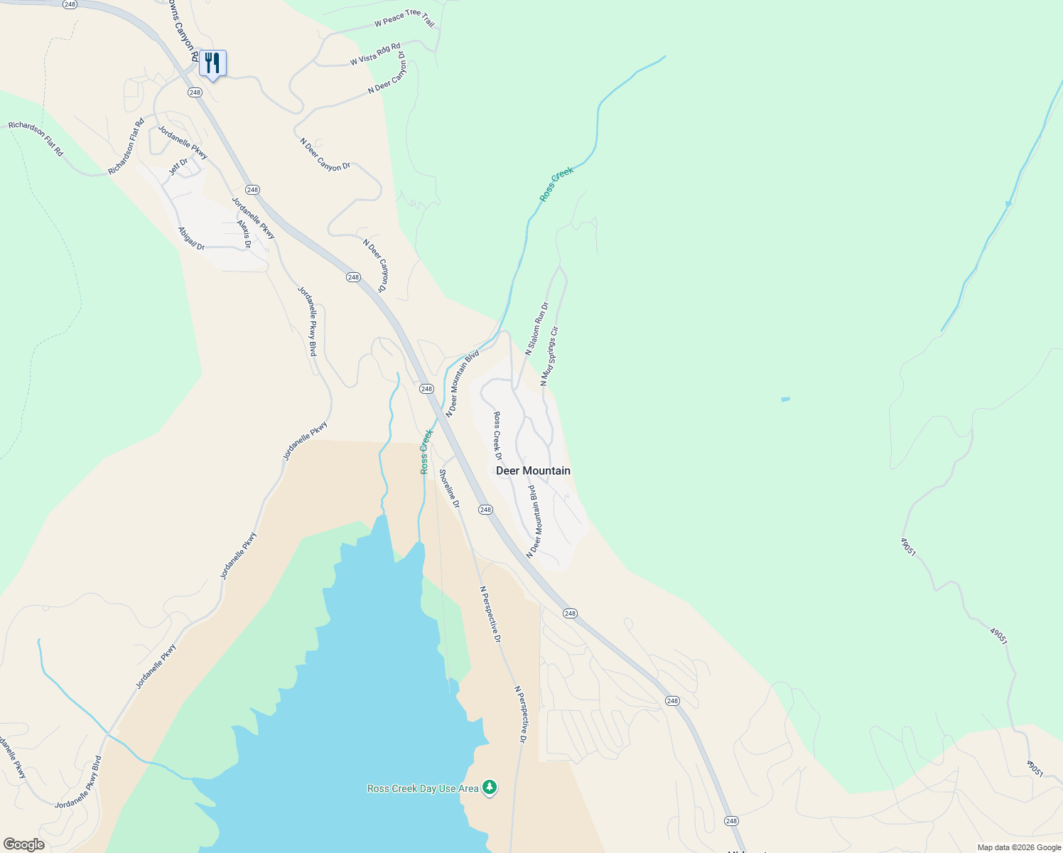 map of restaurants, bars, coffee shops, grocery stores, and more near 12655 North Mud Springs Circle in Kamas