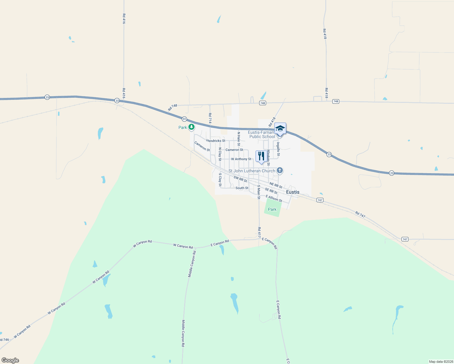 map of restaurants, bars, coffee shops, grocery stores, and more near 107 South Hamilton Street in Eustis