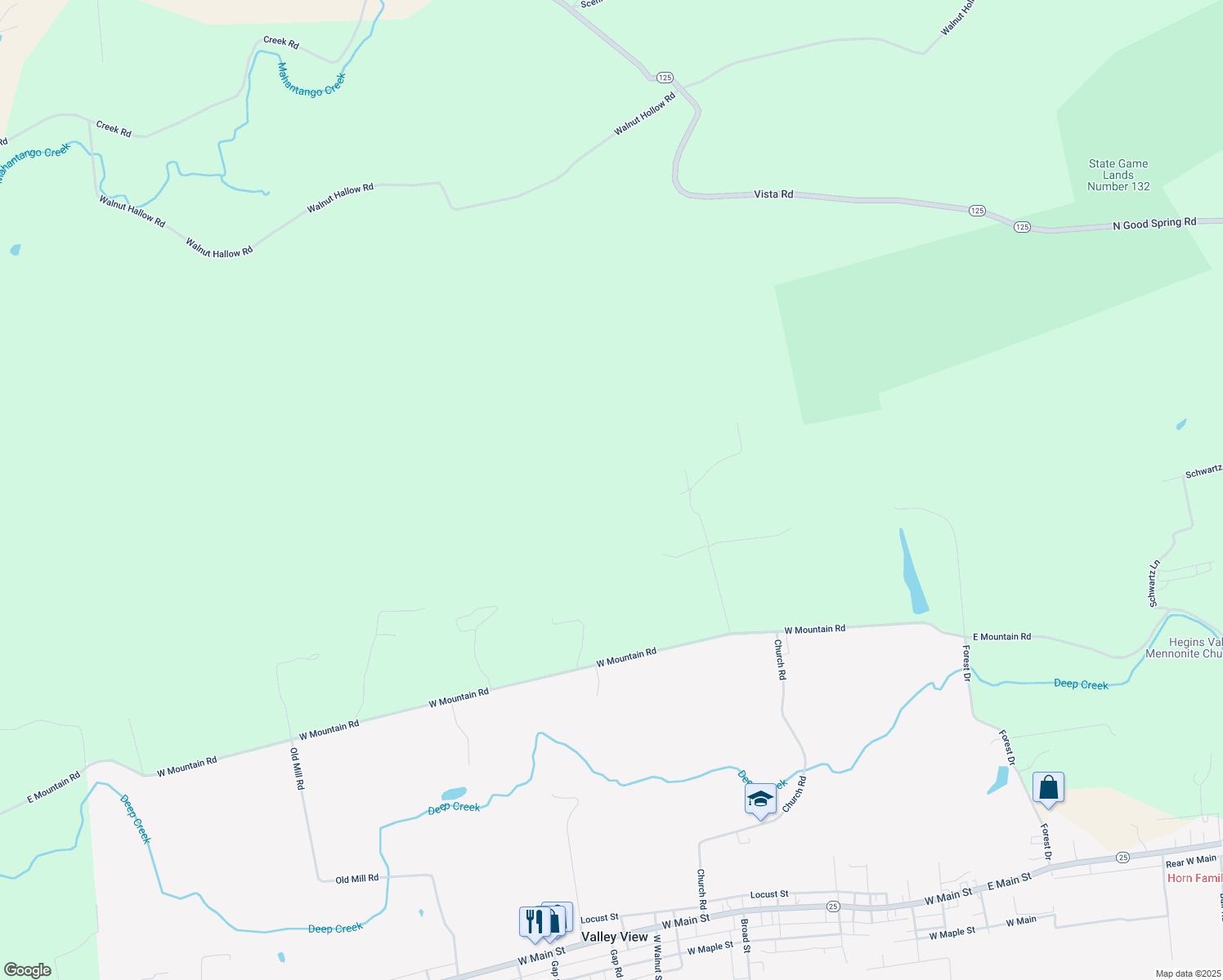 map of restaurants, bars, coffee shops, grocery stores, and more near in Hegins