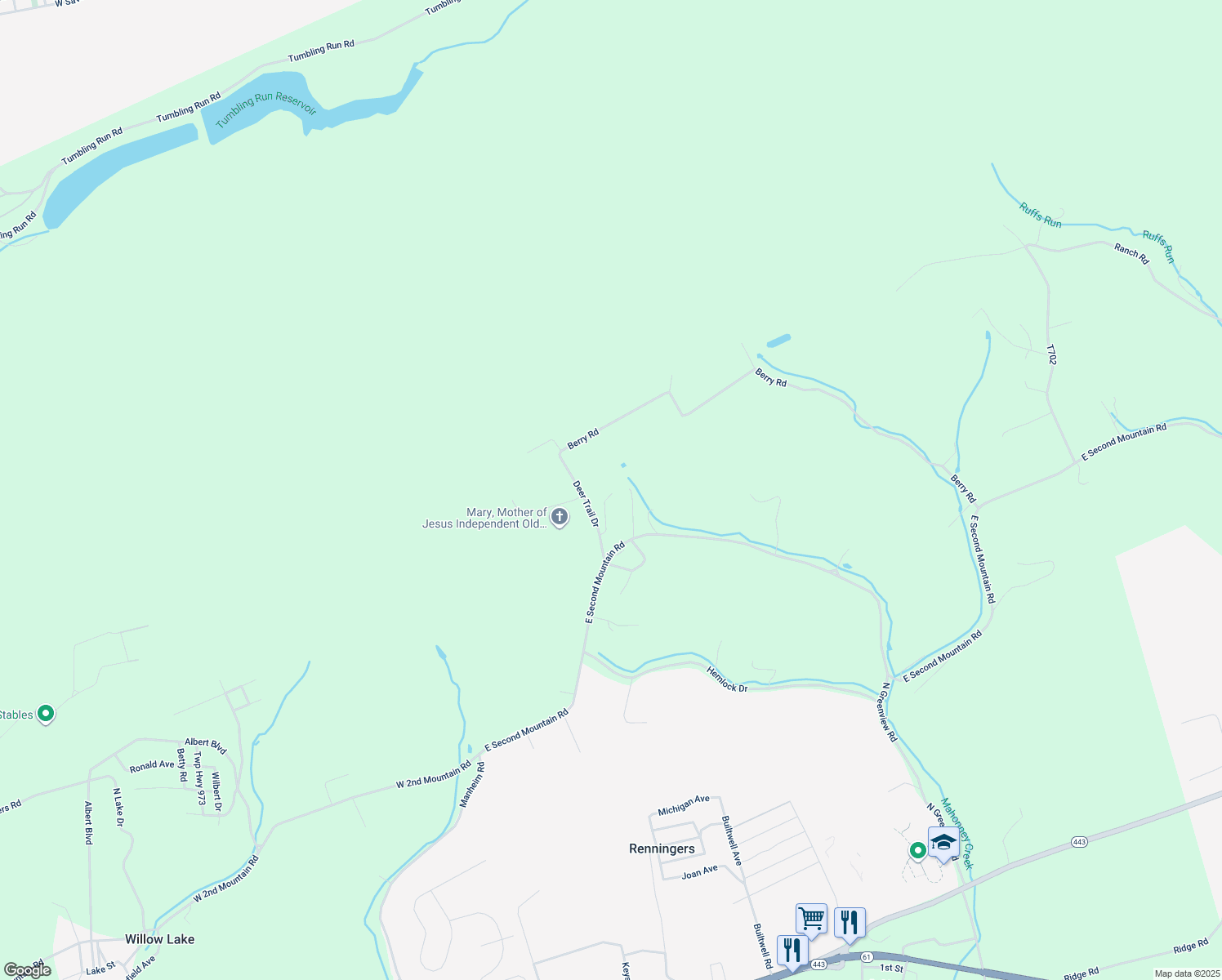 map of restaurants, bars, coffee shops, grocery stores, and more near 319 Deer Trail Drive in Schuylkill Haven