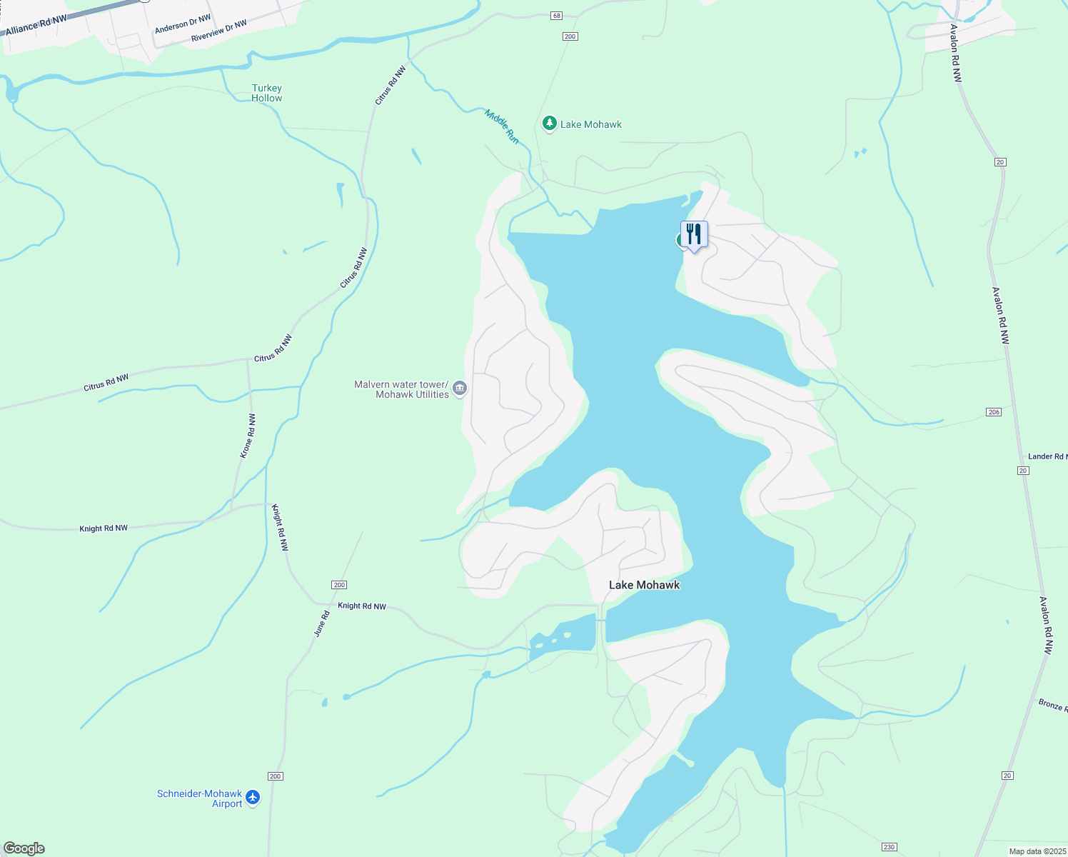 map of restaurants, bars, coffee shops, grocery stores, and more near 25 Iroquois Trail in Malvern