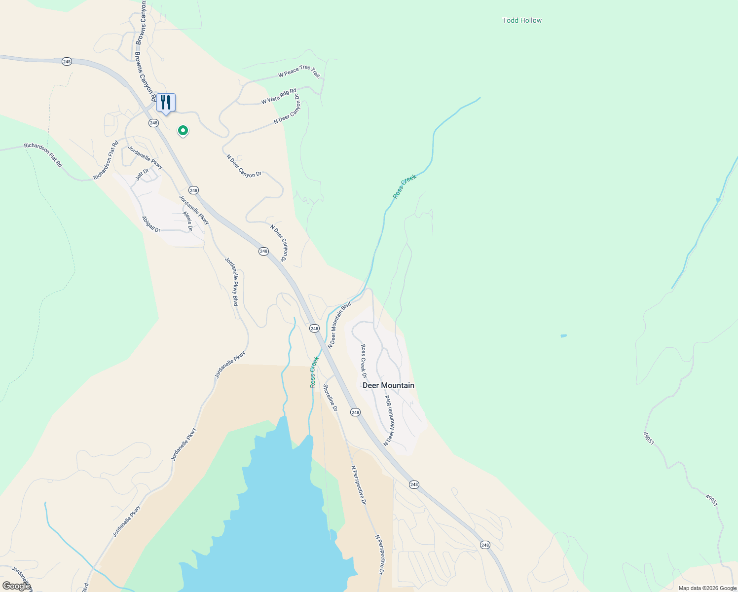 map of restaurants, bars, coffee shops, grocery stores, and more near 12711 North Deer Mountain Boulevard in Kamas