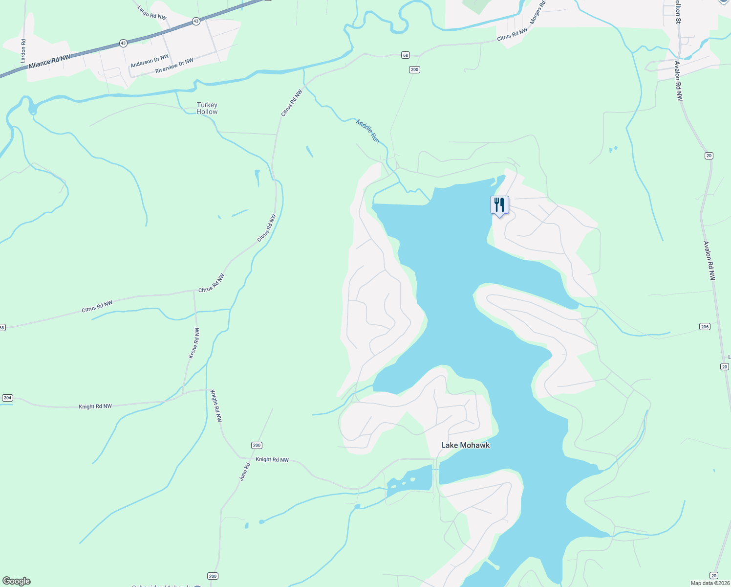 map of restaurants, bars, coffee shops, grocery stores, and more near 12 Pontiac Trail in Malvern