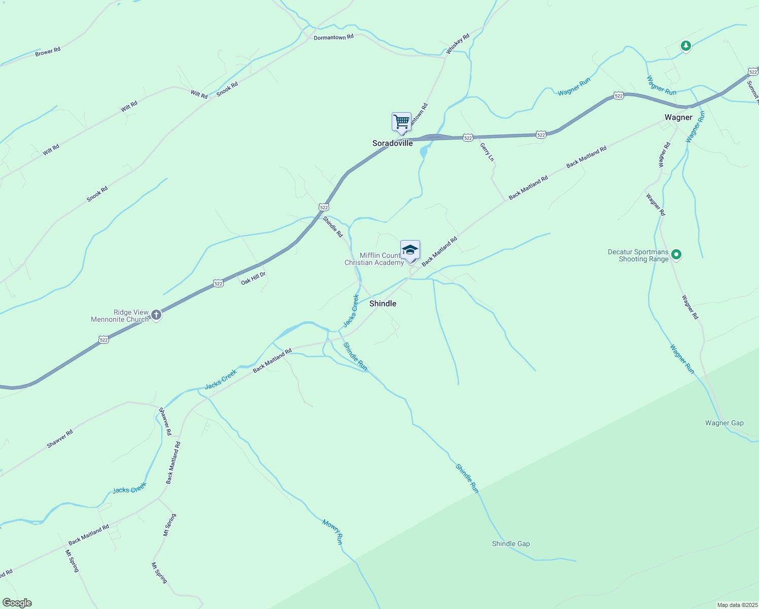 map of restaurants, bars, coffee shops, grocery stores, and more near 5015 Back Maitland Road in McClure