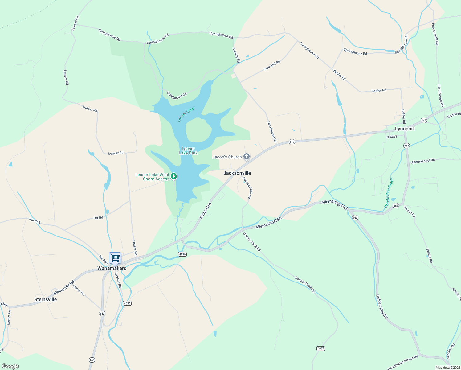 map of restaurants, bars, coffee shops, grocery stores, and more near 8454 Kings Highway in Kempton