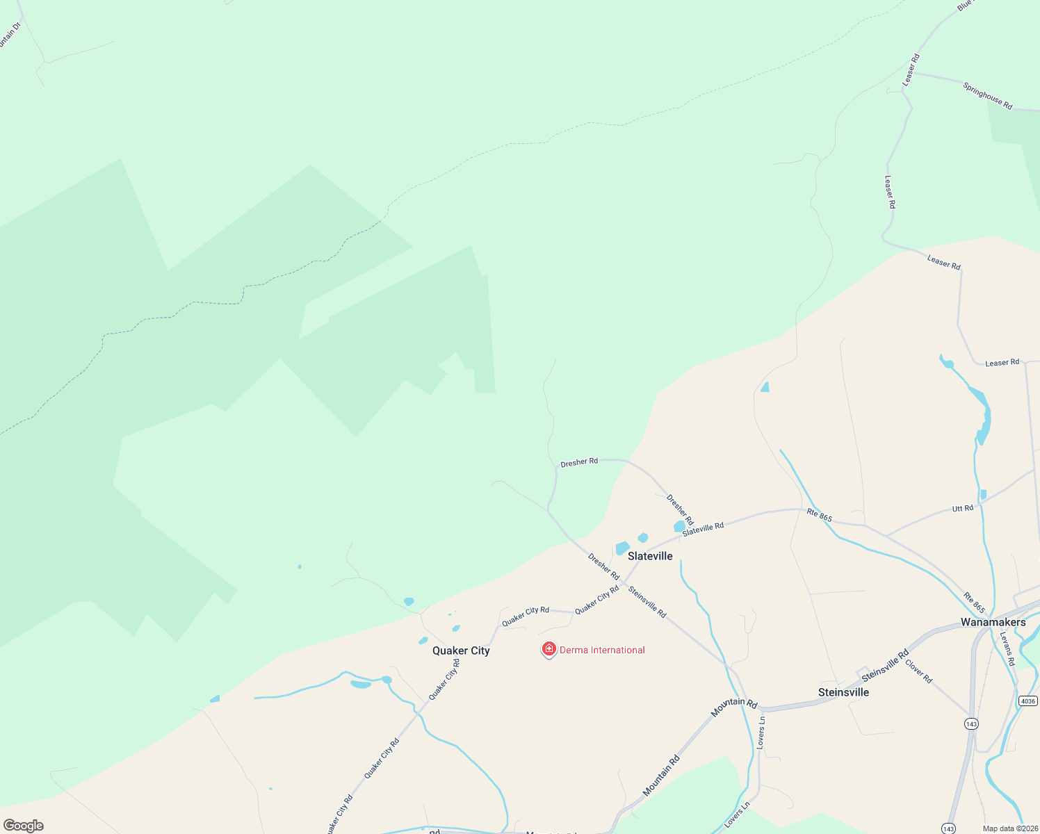 map of restaurants, bars, coffee shops, grocery stores, and more near 7680 Dresher Road in Kempton