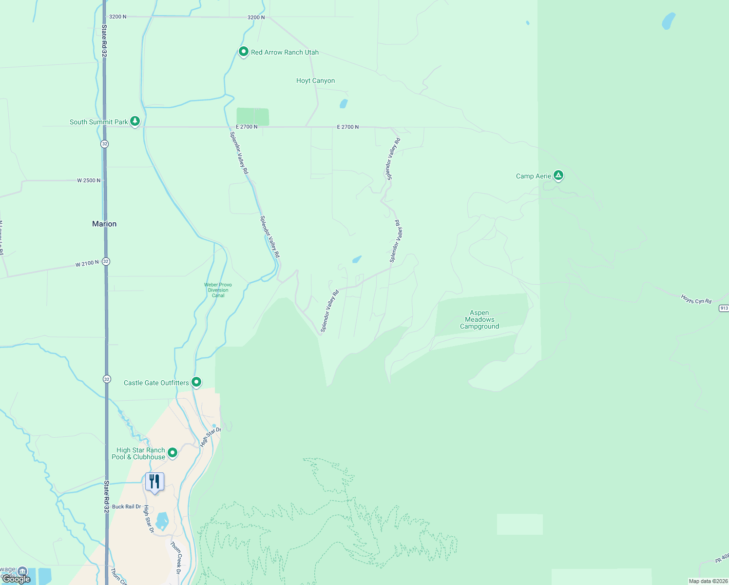 map of restaurants, bars, coffee shops, grocery stores, and more near 1962 Angel's Landing in Kamas