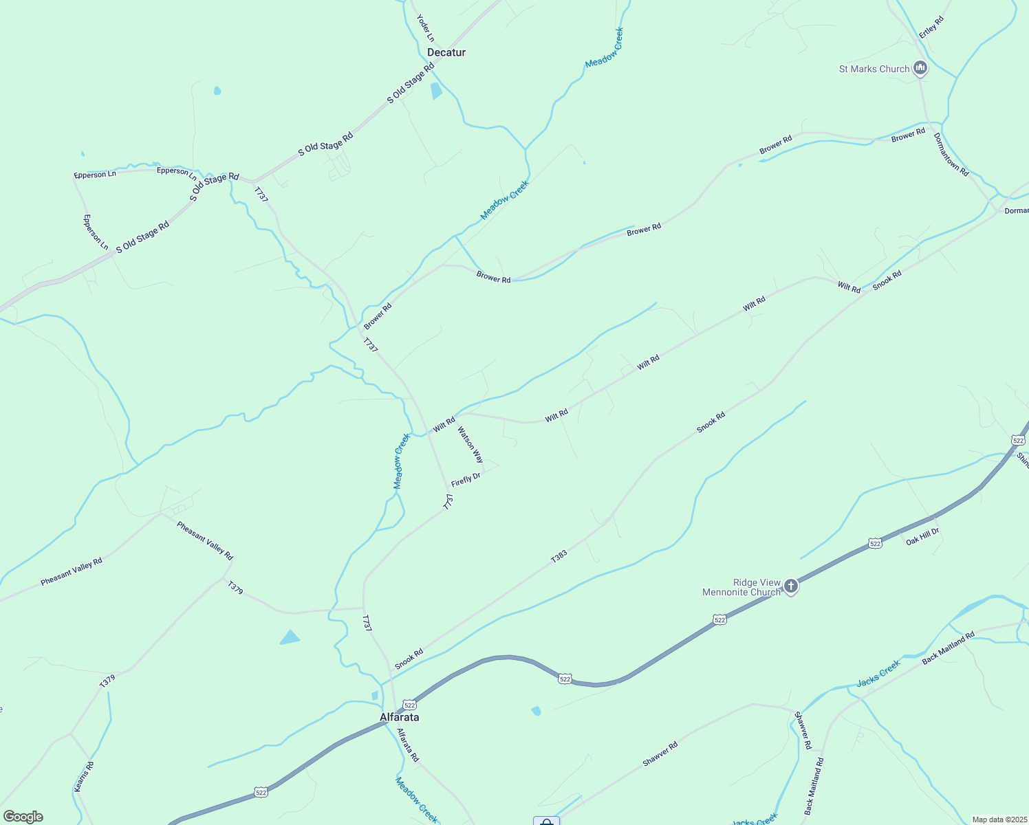 map of restaurants, bars, coffee shops, grocery stores, and more near 151 Wilt Road in McClure