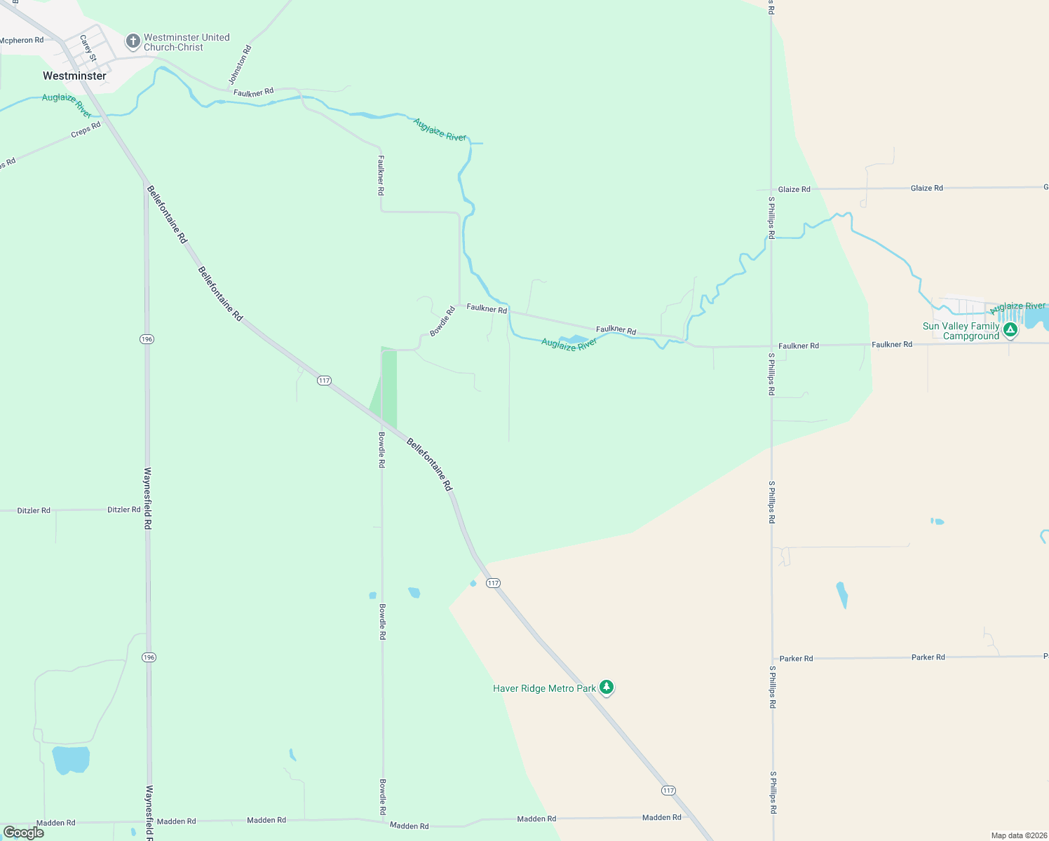 map of restaurants, bars, coffee shops, grocery stores, and more near 8058 Faulkner Road in Harrod