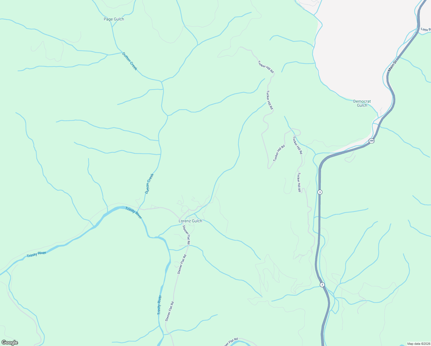 map of restaurants, bars, coffee shops, grocery stores, and more near Lorenz Ranch Road in Douglas City