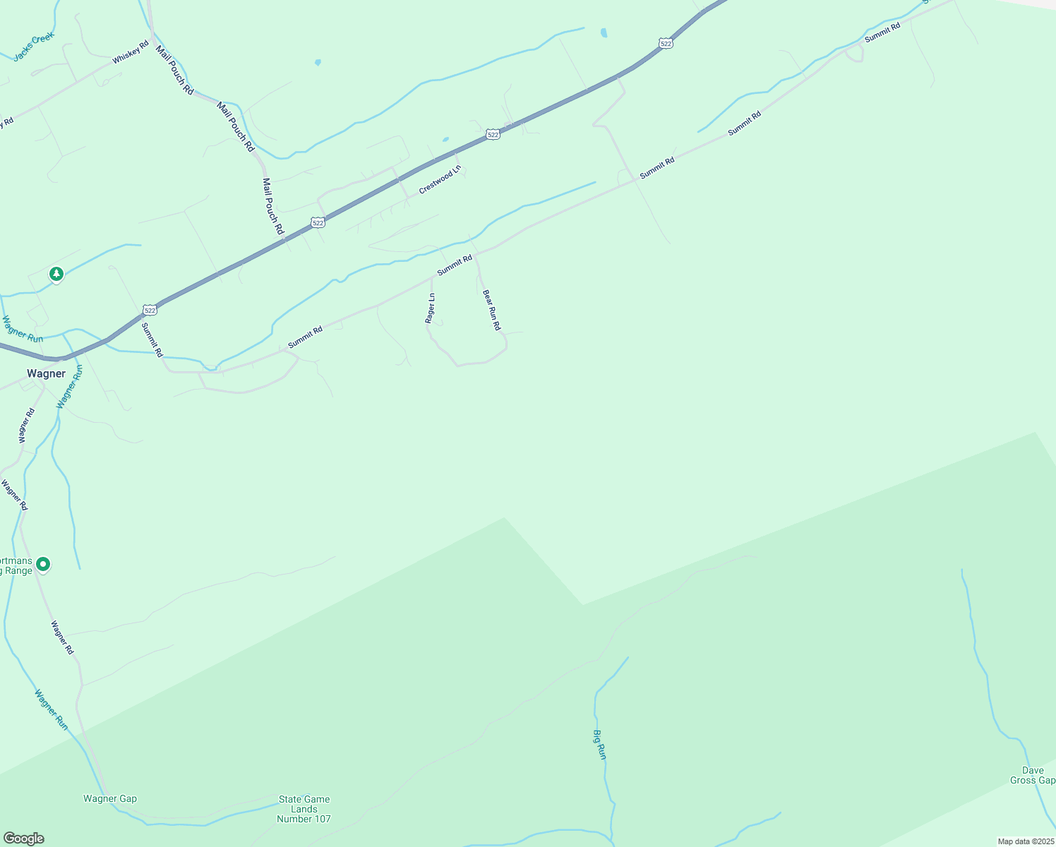 map of restaurants, bars, coffee shops, grocery stores, and more near 185 Bear Run Road in McClure