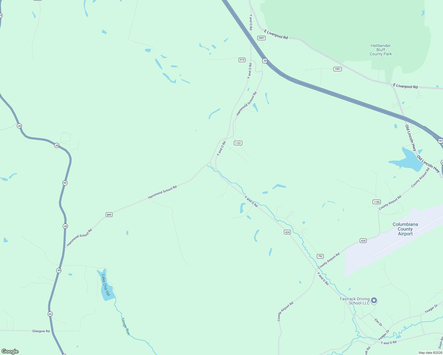 map of restaurants, bars, coffee shops, grocery stores, and more near 44031 Y and O Road in Wellsville