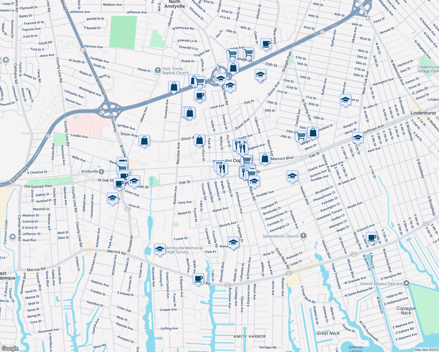 375 Oak Street, Copiague NY Walk Score