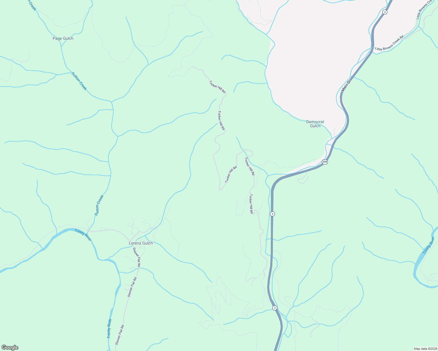 map of restaurants, bars, coffee shops, grocery stores, and more near Tucker Hill Road in Douglas City