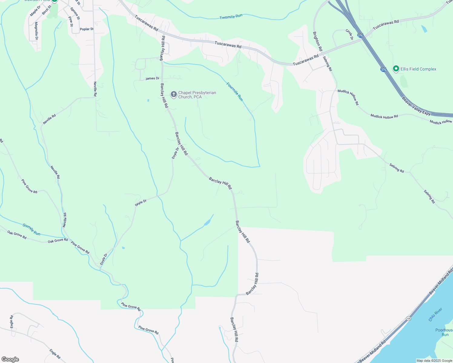 map of restaurants, bars, coffee shops, grocery stores, and more near 1425 Barclay Hill Road in Beaver
