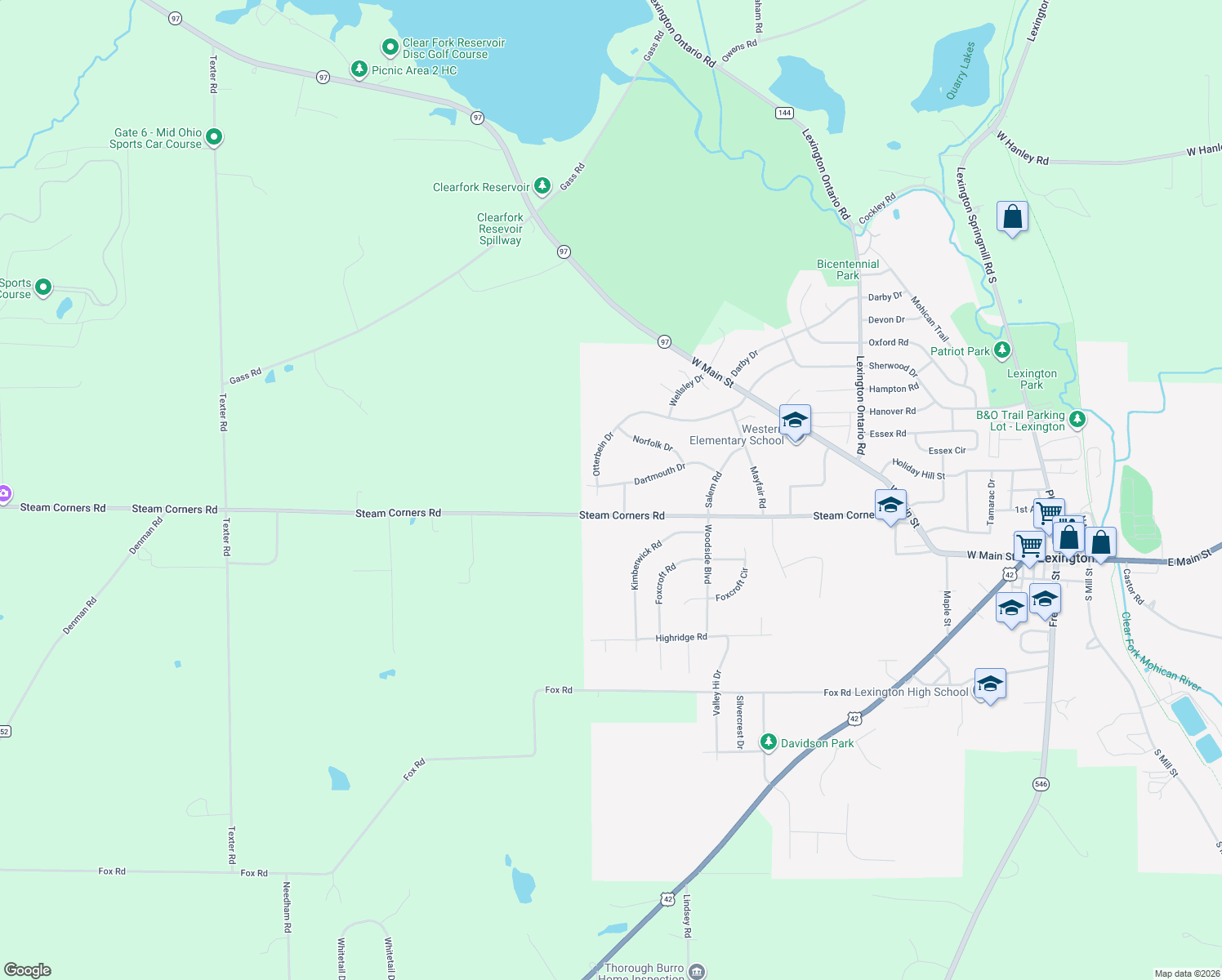 map of restaurants, bars, coffee shops, grocery stores, and more near 151 Dartmouth Drive in Mansfield