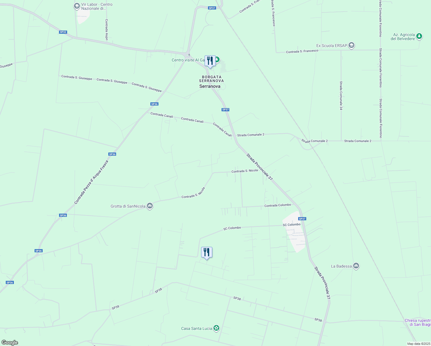 map of restaurants, bars, coffee shops, grocery stores, and more near 21 Contrada San Nicola in Provincia di Brindisi