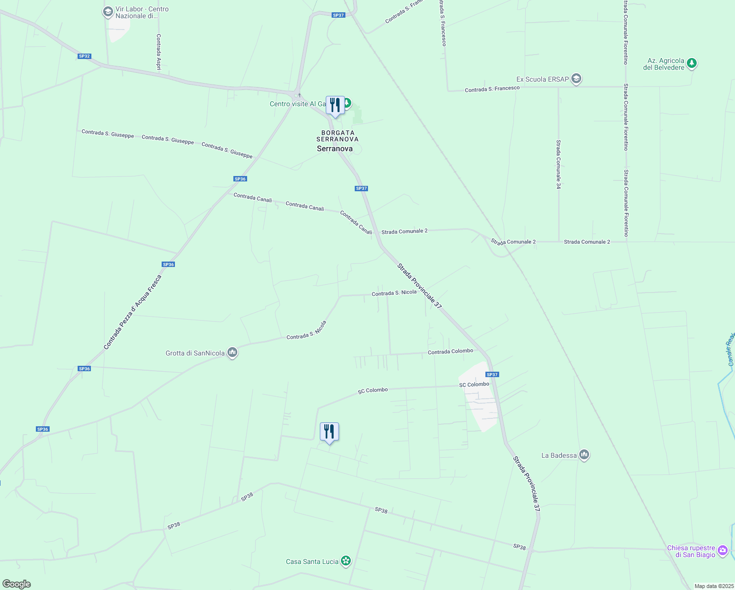map of restaurants, bars, coffee shops, grocery stores, and more near 21 Contrada San Nicola in Provincia di Brindisi
