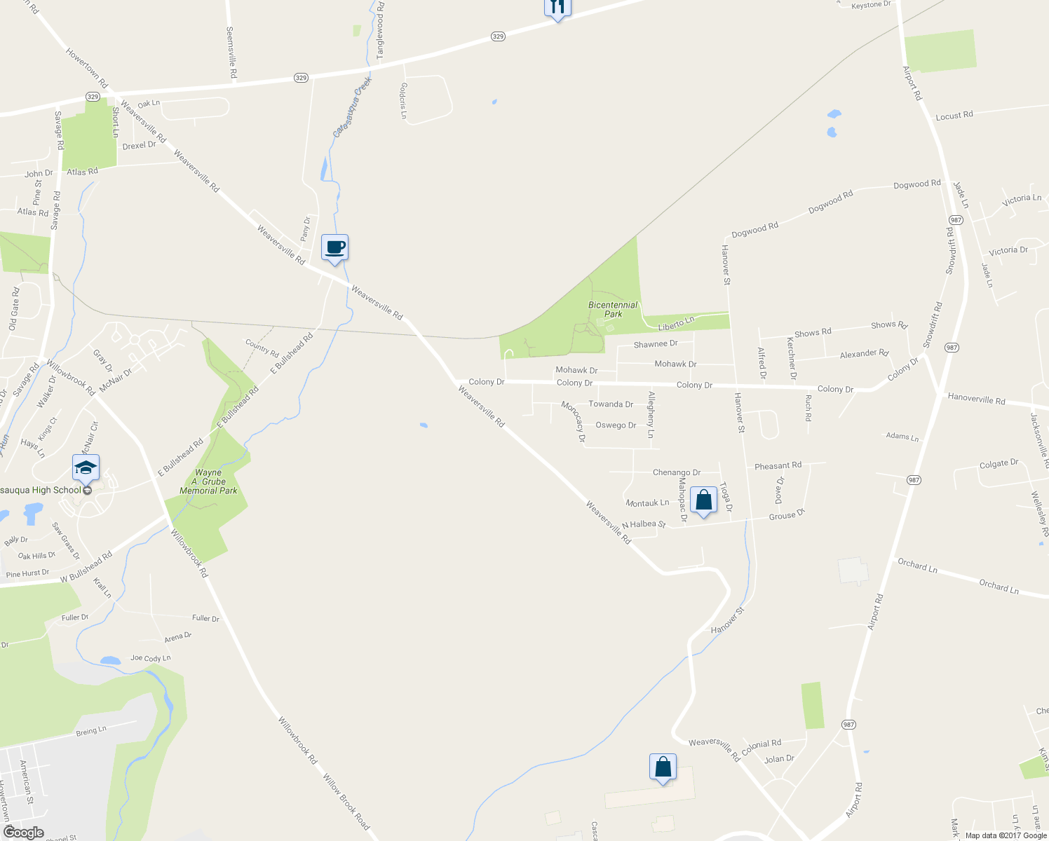 map of restaurants, bars, coffee shops, grocery stores, and more near 6500 Paupack Circle in Bethlehem